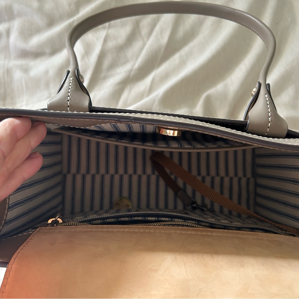 Dooney & Bourke Taupe Leather Tote Bag - Picture 4 of 4